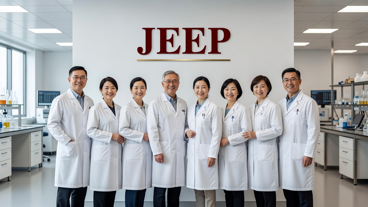 JEEP team photo — 50+ staff at Qingdao facility